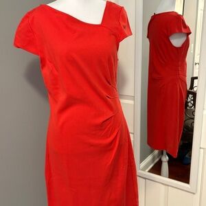 Ann Taylor Asymmetrical Ruched Sheath Dress